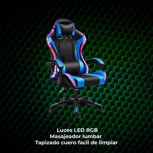 Silla Gamer Azul RGB