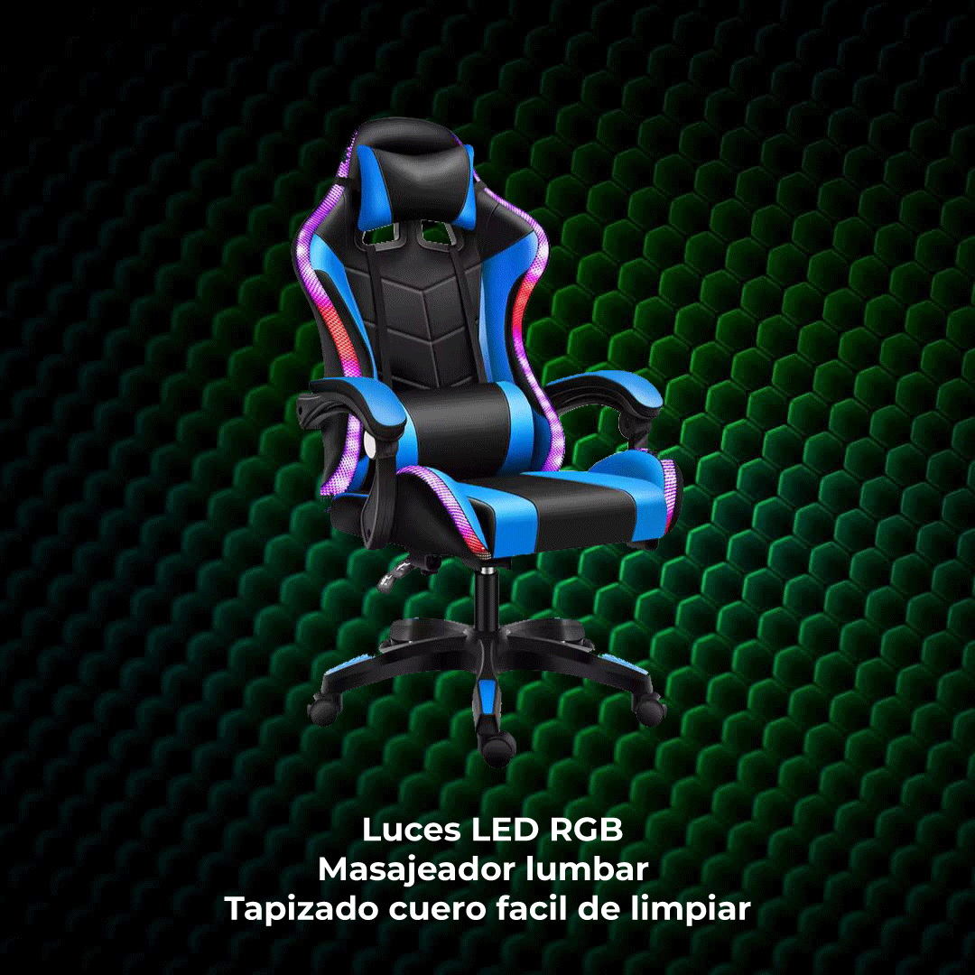 Silla Gamer Azul RGB