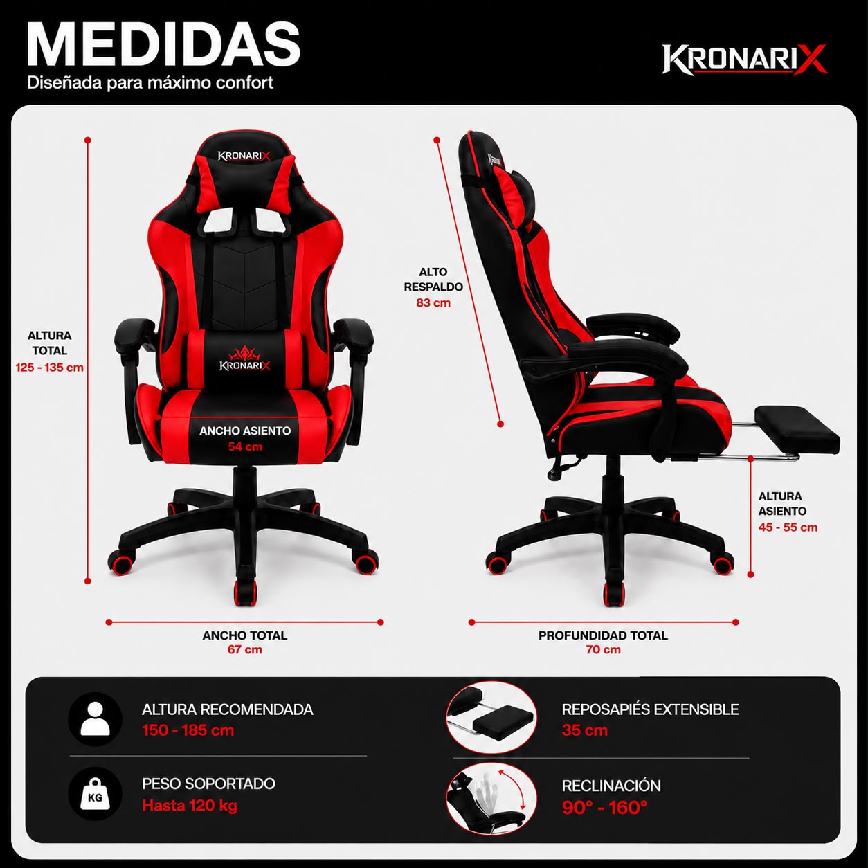 Sillas Gamer Kronarix GT-600 - Imagen 6